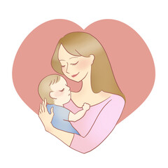 寄り添う母と子