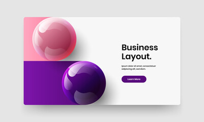 Creative 3D spheres presentation layout. Vivid poster design vector template.