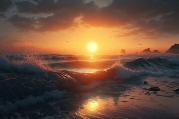 Illustration about natural landscapes. Made by AI.