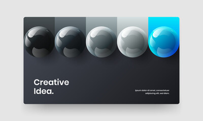 Minimalistic corporate brochure vector design template. Abstract realistic balls catalog cover concept.