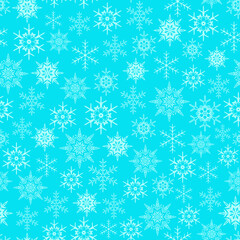 ice colors pattern. turquoise blue winter background. white snow flakes seamless pattern. good for fabric, wallpaper, fashion, banner, backdrop, card, winter dress.