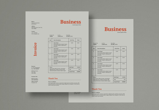Typewriter Invoice Layout