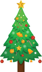 Merry Christmas Tree Vector Illustration Graphic