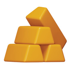 Gold bar 3d rendering isometric icon.