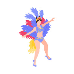 Circus Feather Woman Composition