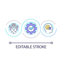 Become aware without judgment loop concept icon. Change mindset. Remove psychological limitations tip abstract idea thin line illustration. Isolated outline drawing. Editable stroke. Arial font used