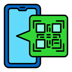 Qr Code Filled Line Icon