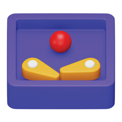 Pinball 3d rendering isometric icon.