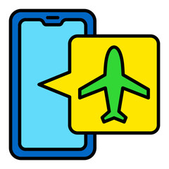 Fototapeta premium Airplane Mode Filled Line Icon