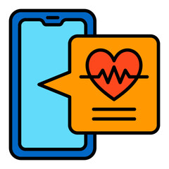 Heart Rate Filled Line Icon
