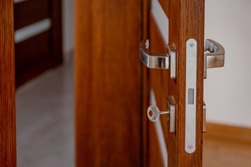 Beautiful wooden door in hotel