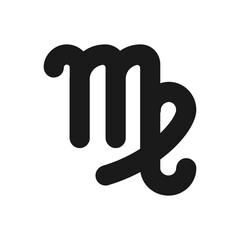 Virgo black glyph icon. Earth sign of zodiacal constellations. Astrological maiden. Horoscope personality type. Silhouette symbol on white space. Solid pictogram. Vector isolated illustration