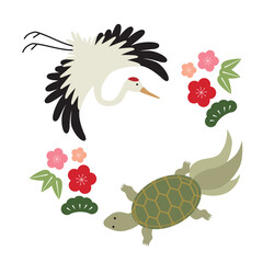 鶴と亀　松竹梅