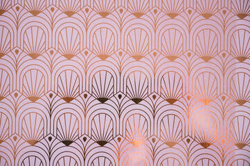 Pink and gold art deco pattern