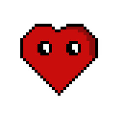Obraz premium Valentine Heart pixel vector. Red Pixle Heart for Valentine Day. 