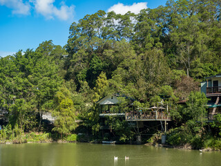 Fototapeta na wymiar Landscape of lake in Emei Township, Hsinchu County,Taiwan.