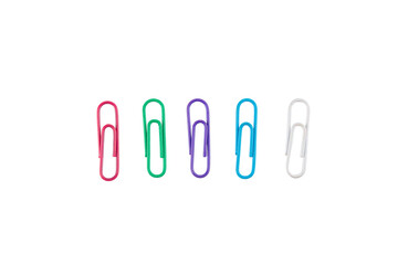 colorful paper clips isolated on transparent background
