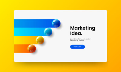 Obraz premium Multicolored 3D balls booklet layout. Creative website vector design template.