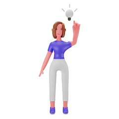 Woman having Idea 3D Icon