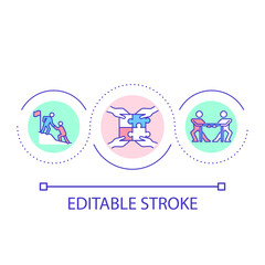 Competitive teamwork loop concept icon. HR management. Collective work. Effective cooperation abstract idea thin line illustration. Isolated outline drawing. Editable stroke. Arial font used
