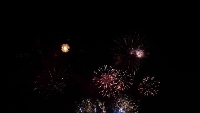 Fairytale Fireworks at Night Sky, Celebration or Festival Concept