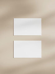 3D blank business cards. Mockup scene. Template for branding identity. 3D rendering.