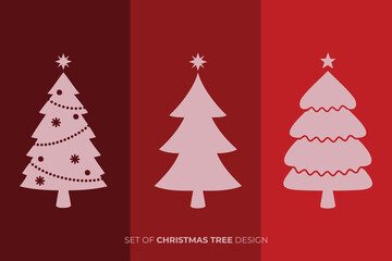 Set flat icon christmas trees design element