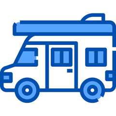 Van blue outline icon