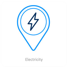 Electricity and location icon concept