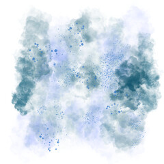 blue watercolor smoke splash 