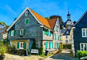 Historic slate houses in Solingen-Grafrath - North Rhine-Westphalia, Germany