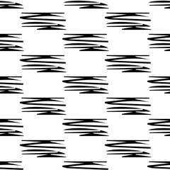 Seamless pattern with black pencil brushstrokes