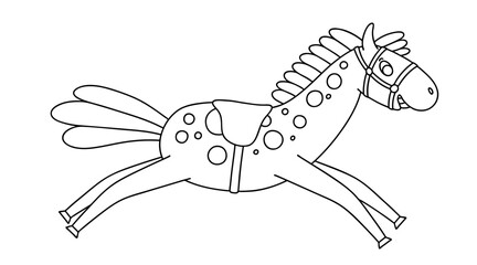 Funny horse. Outline vector illustration for children creativity. Coloring pages for kids
