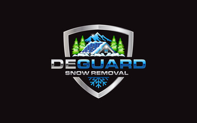 Illustration graphic vector of commercial snow removal services company in the winter logo design template