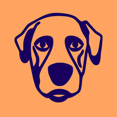Portrait of a dog. Vector illustration. Minimalism style.