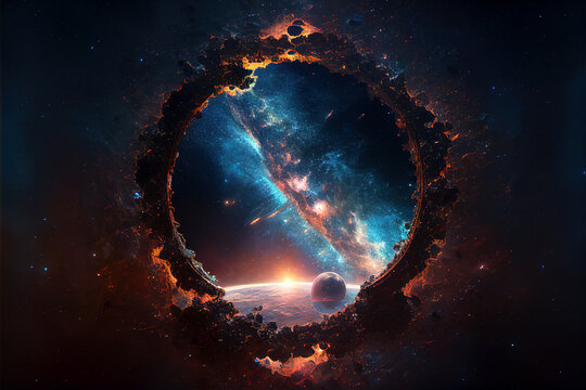 A portal into another galaxy, space sci-fi