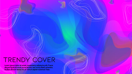 Abstract Futuristic Vector Background with Liquid  Shapes and Lines. Modern Colorful Gradient Wallpaper. Trendy Digital Design for Your Poster, Banner, Template, Web Page.