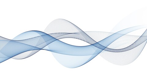Blue abstract lines swoosh wave Smooth wave border background Wave blue flow
