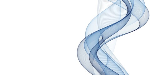 Blue abstract lines swoosh wave Smooth wave border background Wave blue flow

