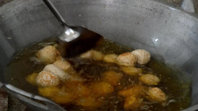 Sesame seed balls or Onde-onde