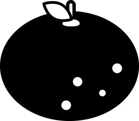 みかんのシンプルなモノクロイラスト