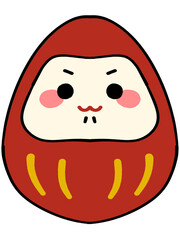 ゆるいダルマのイラスト素材