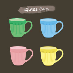 cup of coffee, glass cup, rainbow cup, colorful glass cup