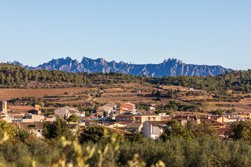 Montserrat mountain range from Sant Pere de Riudebitlles