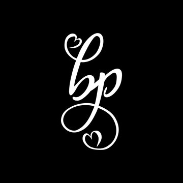 BP Heart Logo Design , BP Calligraphy Vector Logo