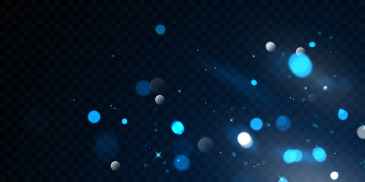 Blue bokeh background with twinkling stars, beautiful design vector illustration