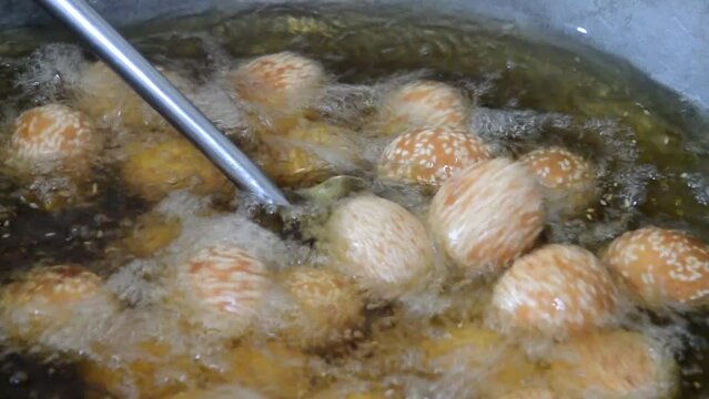 Sesame seed balls or Onde-onde