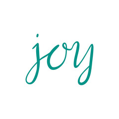 joy handwritten lettering. flat vector illustration