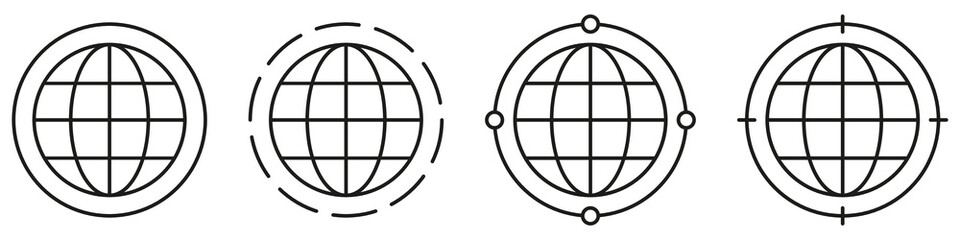 World icons set. World planet earth icon collection. Globes with world maps symbol
