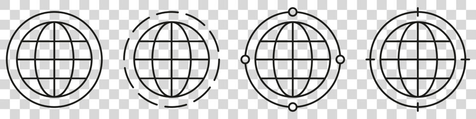 World icons set. World planet earth icon collection. Globes with world maps symbol